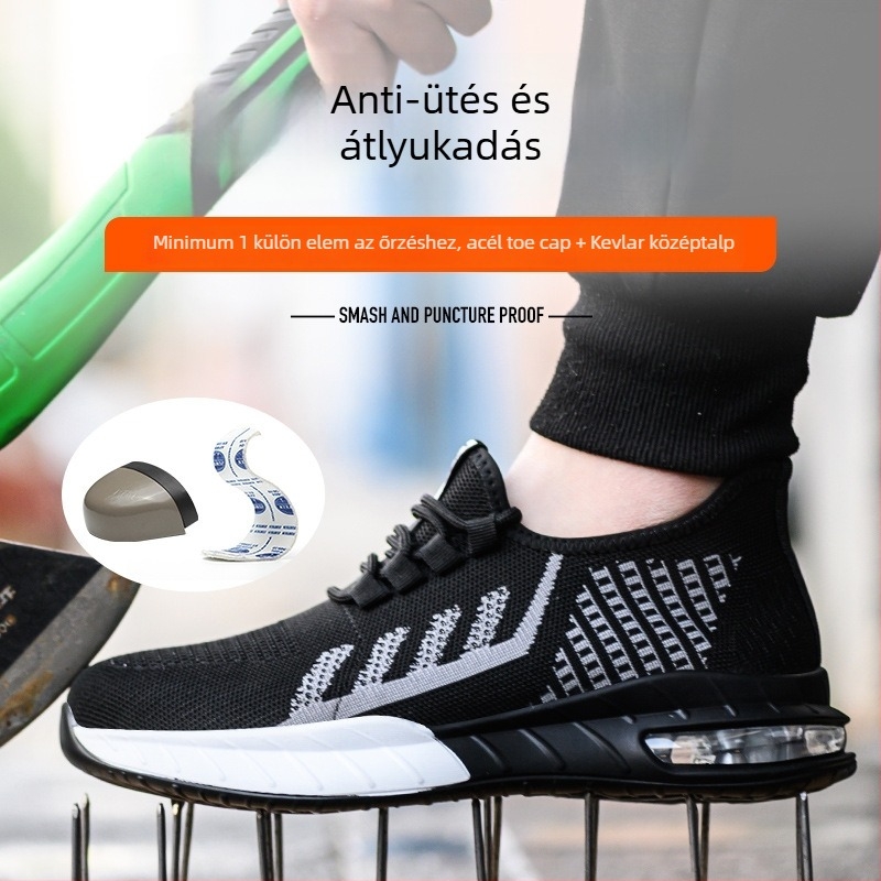 Munkavédelmi cipő Flyknit felsőrésszel, alacsony profilú, műanyag orrtoldattal, ütésálló és átszúrás elleni védelemmel, szigetelt