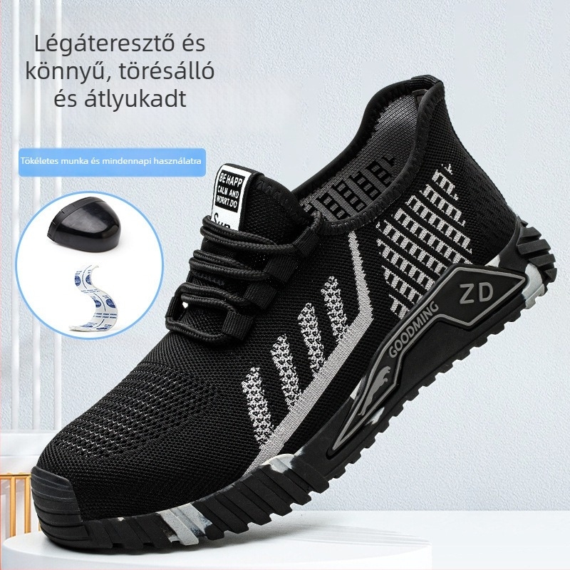 Munkavédelmi cipő Flyknit felsőrésszel, alacsony profilú, műanyag orrtoldattal, ütésálló és átszúrás elleni védelemmel, szigetelt