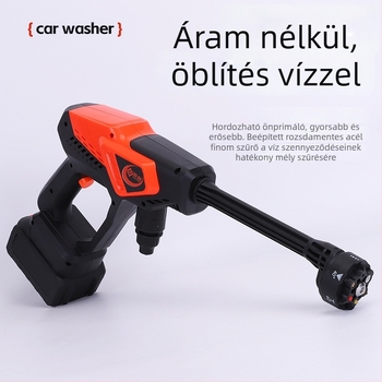 Autómosó pisztoly, vezeték nélküli lítium akkumulátorral, nagy nyomású, teljesen automata (Brand: Bo xi)