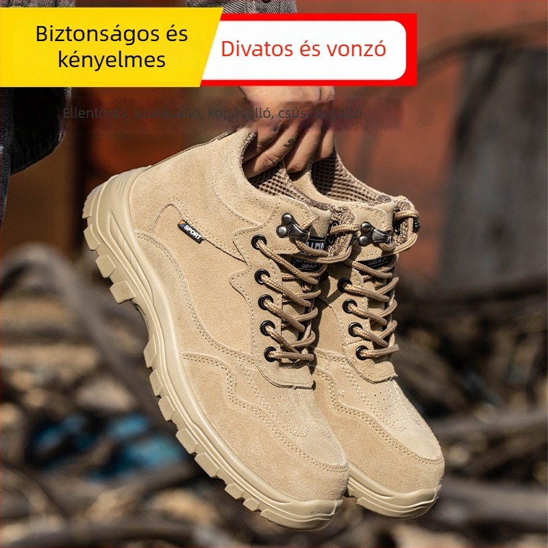 Munkavédelmi cipő nubuk bőr felsőrésszel, anti perforáció, anti ütés, szigetelt, kopásálló, alacsony kialakítású, kód A27