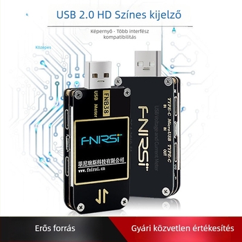 USB feszültség- és árammérő FNB38 gyors töltési protokollok tesztelésére QC4+, PD3.0, 2.0 PPS (4-24V)