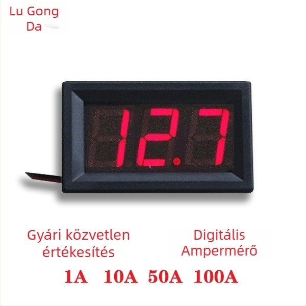 DC áramerőmérő digitális kijelzővel, 1A, 10A, 50A, 100A tartományok, finomhangolás
