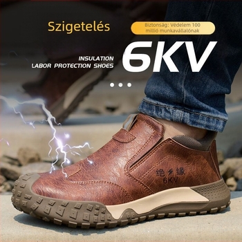 Munkavédelmi cipő izolációval, ütés- és perforáció elleni védelemmel, mikroszálas bőr, magas felső rész, műanyag orrvédő