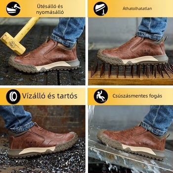 Munkavédelmi cipő izolációval, ütés- és perforáció elleni védelemmel, mikroszálas bőr, magas felső rész, műanyag orrvédő