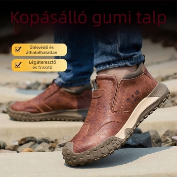Munkavédelmi cipő izolációval, ütés- és perforáció elleni védelemmel, mikroszálas bőr, magas felső rész, műanyag orrvédő
