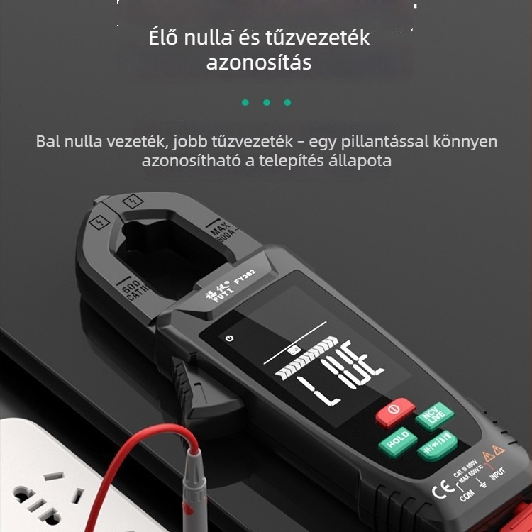 Fuyi FY382 digitális csipeszes multiméter, teljesen automata, többfunkciós, nagy pontosságú