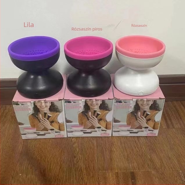 Elektromos sminkecset tisztító, automata tisztítás, USB-ellátású, sminkeszköz tisztító készülék