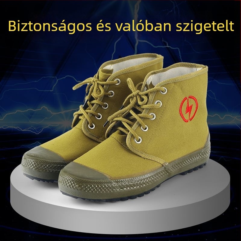 10kV szigetelt cipő, magas szárú vászon cipő, légáteresztő, villanyszerelők, uniszex