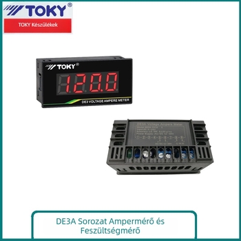 TOKY digitális ampermérő DE3A-DA1/DA2/AA/DA5, mérési tartomány 0-1999, pontosság ±0,5%F.S, tápegység 10-30V