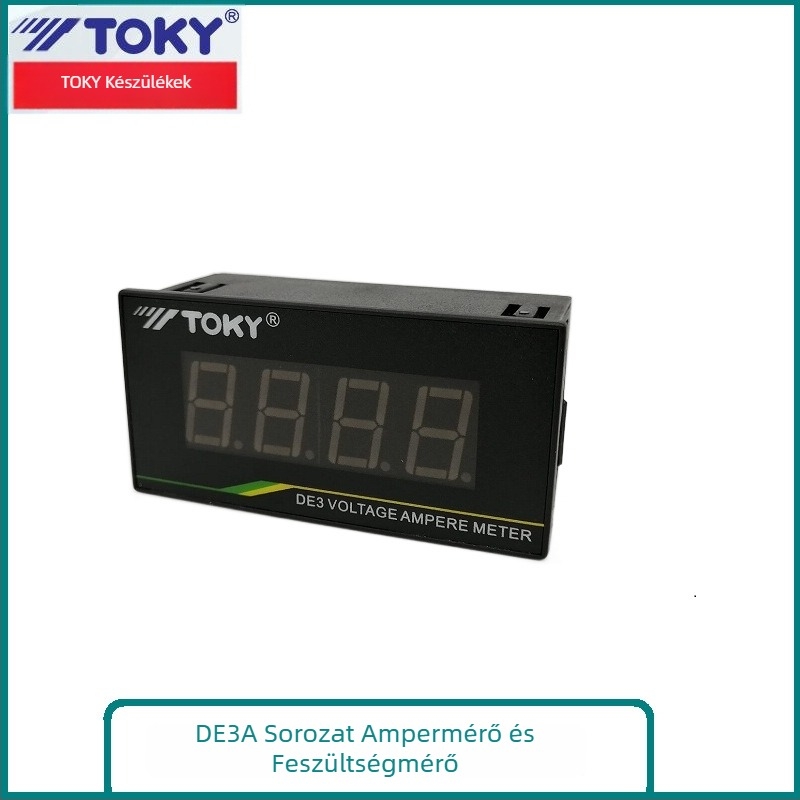 TOKY digitális ampermérő DE3A-DA1/DA2/AA/DA5, mérési tartomány 0-1999, pontosság ±0,5%F.S, tápegység 10-30V
