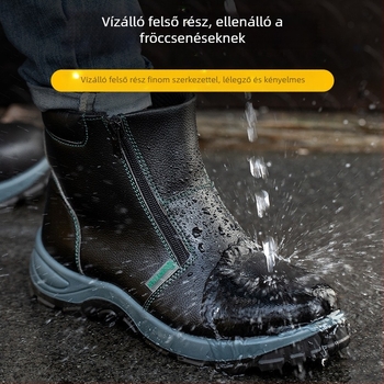 Olajipari hegesztő védőcsizmák, magas szárú, acél orral, átszúrás elleni, zúzás elleni, szigetelt és vízálló