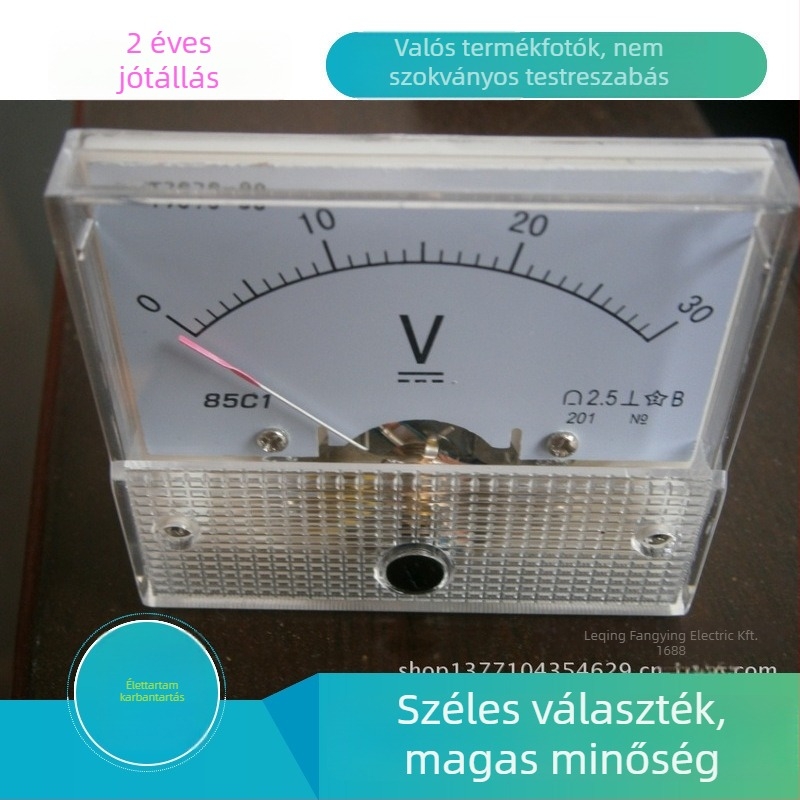 Mutató típusú voltmérő, modell 85C1, mérési tartomány 0-600V, pontosság 1,5%