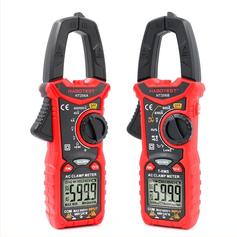 Huabo HABOTEST HT206A/B/D csipeszes multiméter digitális ampermérővel, AC/DC mérés