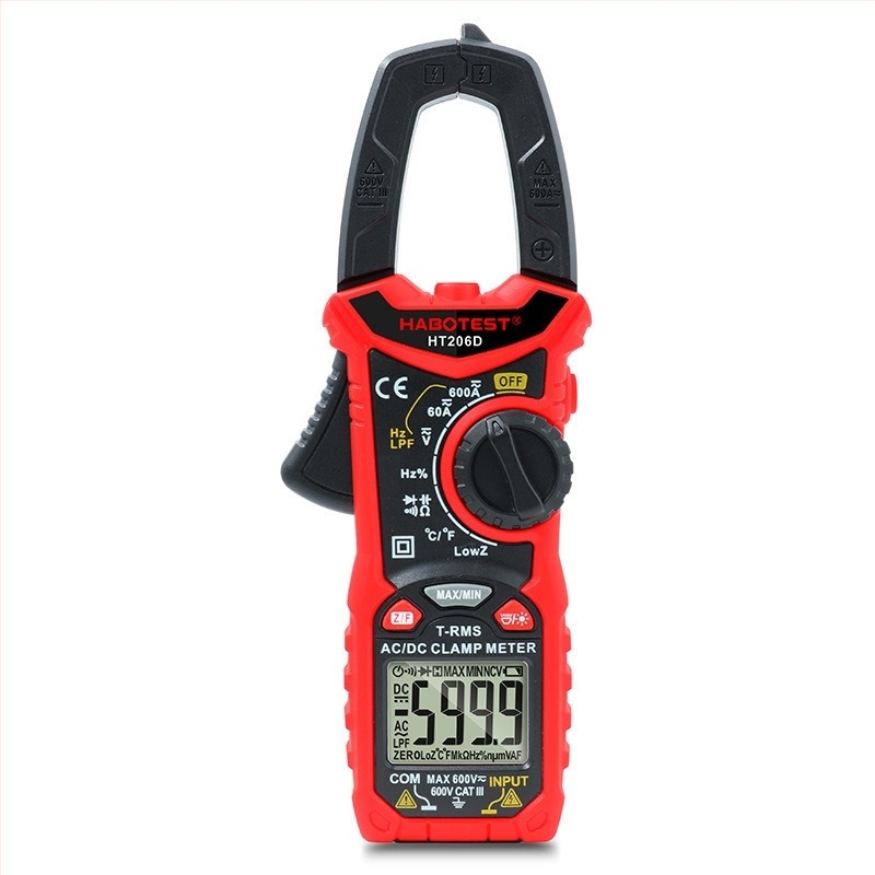 Huabo HABOTEST HT206A/B/D csipeszes multiméter digitális ampermérővel, AC/DC mérés