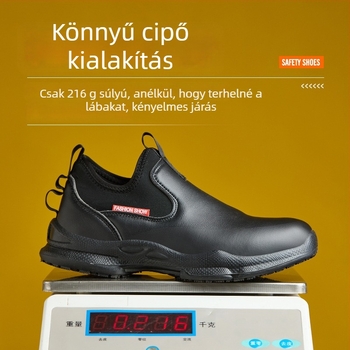 Szakács biztonsági cipő perforációálló mikroszálas bőrből, alacsony felső rész és csúszásmentes talp