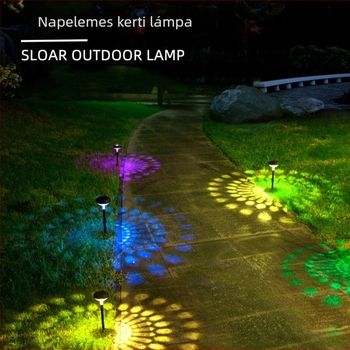 Napelemes talajlámpa a füves területre – IP65 vízálló LED, 2W, üzemidő 6–12 óra, élettartam 50 000 óra