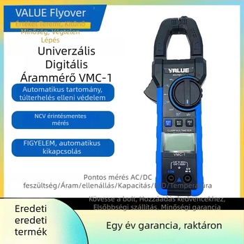 Overflight klipsz-mérő, univerzális digitális ampermérő klímaberendezésekhez, AC/DC feszültséget, kapacitást és hőmérsékletet mér, digitális kijelző