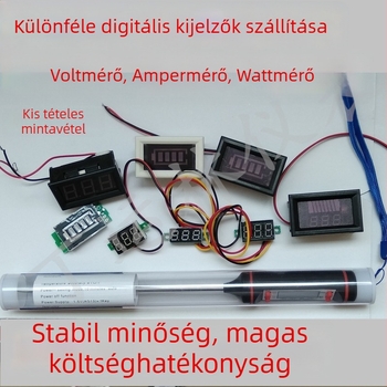 Digitális kijelzőmérő LED kijelzővel: voltmérő, ampermérő és energiamérő kis sorozatokhoz
