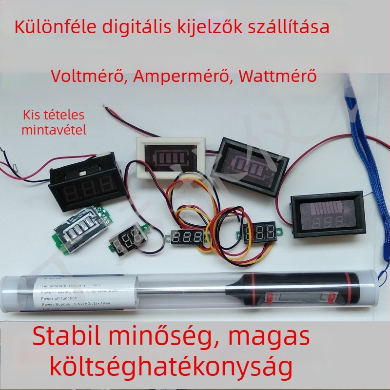 Digitális kijelzőmérő LED kijelzővel: voltmérő, ampermérő és energiamérő kis sorozatokhoz