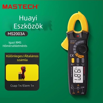 MS2003A Lodestar/leda csukló amper-mérő valódi RMS-sel, égés elleni védelem és nagy pontosság