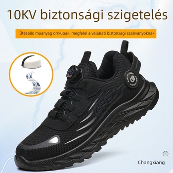 Légáteresztő kötött felsőrészű védőcipő, ütésálló, szúrásálló, 10 kV-ig szigetelve