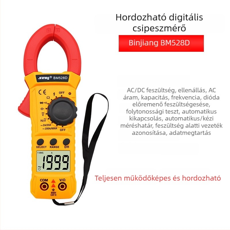 BM528D digitális csipeszes multiméter, univerzális ampermérő, automatikus kikapcsolás és hangjelzés