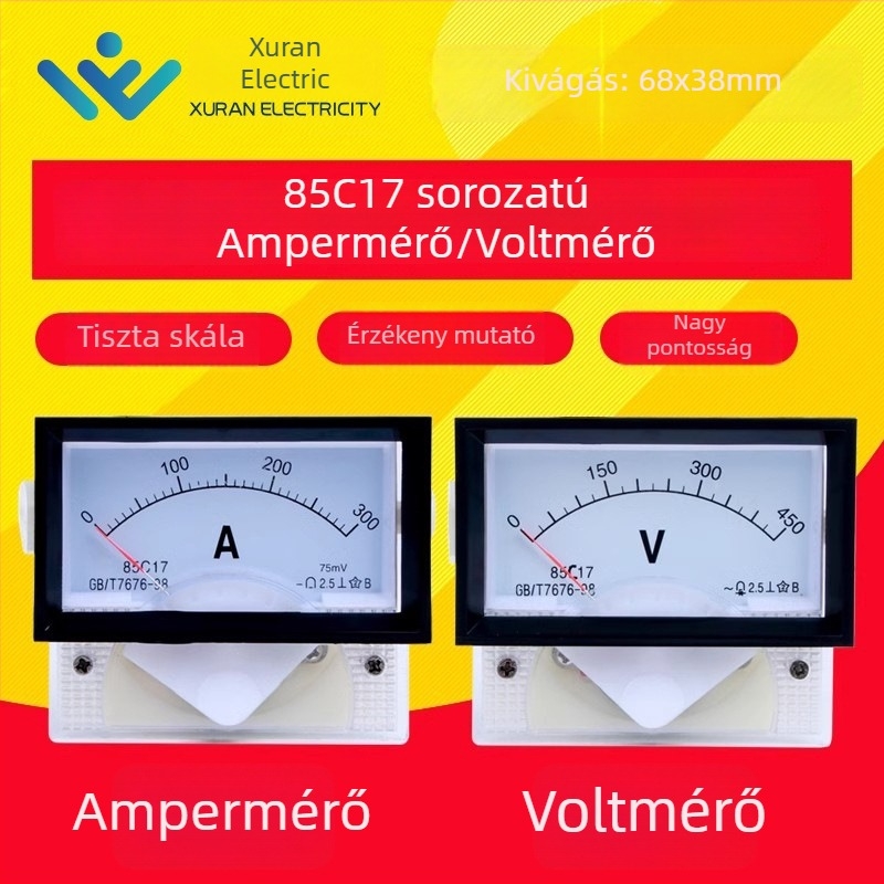 85C17 DC áramerősség és feszültség analóg mérőműszer, mutatótípusú