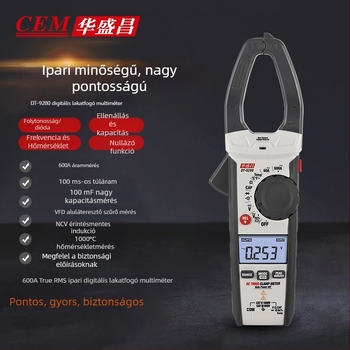 CEM Huashengchang DT-9280 digitális clamp-mérő, nagy pontosságú True RMS, automatikus digitális kijelző