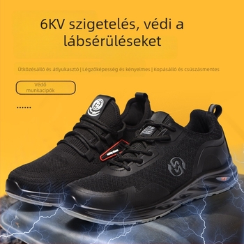 Munkavédelmi cipő - ütésálló és áthatolás elleni védelem, könnyű, lélegző Flyknit felső, PU talp