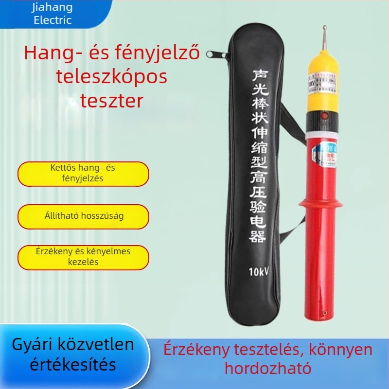 10kV-os teleszkópos magasfeszültségű hang- és fényriasztó feszültségvizsgáló toll