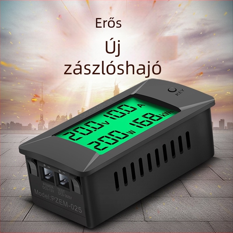 Peacefair DC digitális feszültség- és áramerőmérő kijelzővel, többfunkciós teljesítmény- és energiafogyasztás mérő, modell Pzem-025, 0–300 V, 1% pontosság
