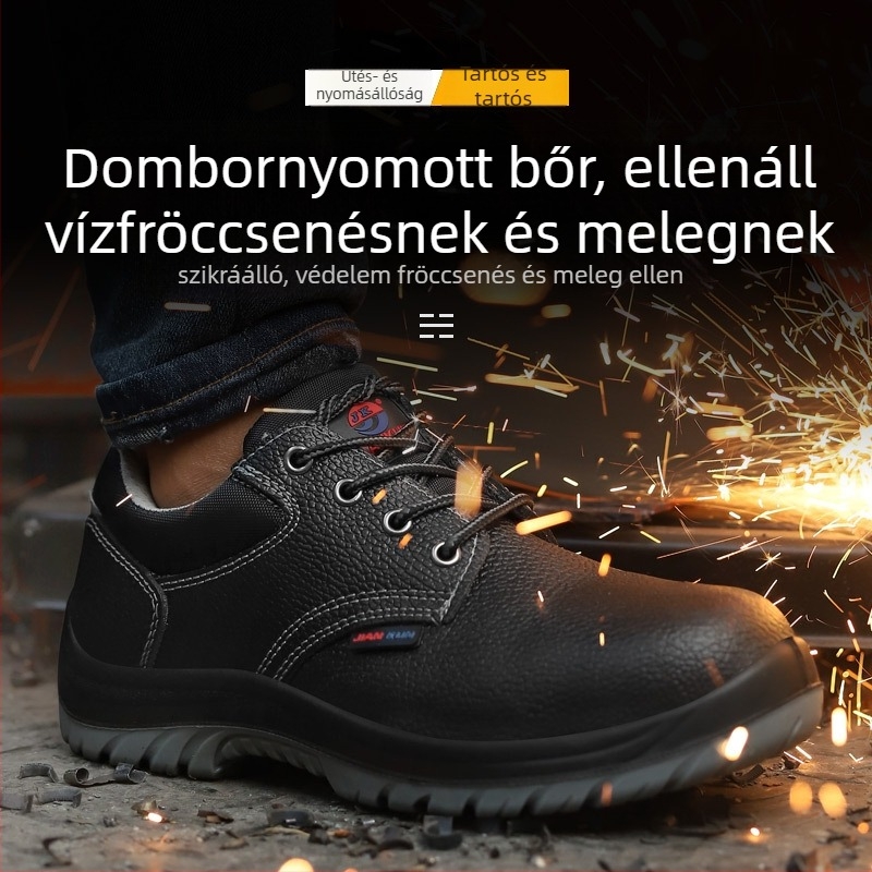 Munkavédelmi cipő S3 – könnyű, ütésálló és átszúrás elleni, acél orr, bőr PU talppal