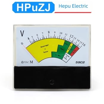Hepu Electric 59C2 DC feszültségmérő, pointer típus, 0–16 V, pontosság szintje 1,5