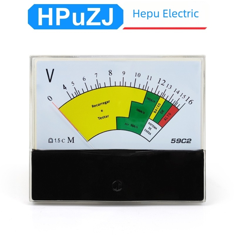 Hepu Electric 59C2 DC feszültségmérő, pointer típus, 0–16 V, pontosság szintje 1,5