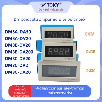 TOKY DM3A/B/C-DV20 ultra vékony digitális paneles feszültségmérő, bemenet 0–10 V