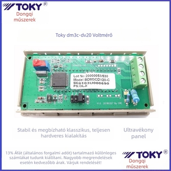 TOKY DM3A/B/C-DV20 ultra vékony digitális paneles feszültségmérő, bemenet 0–10 V