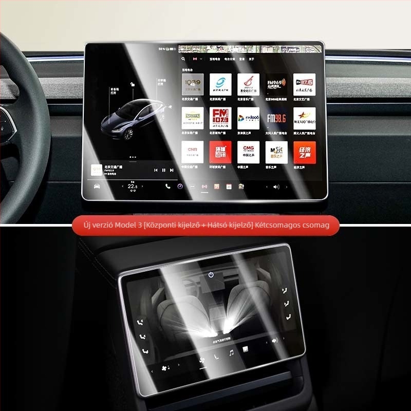 Tesla Model 3/Y központi kijelző védő – edzett üvegből készült kijelzővédő a navigációhoz