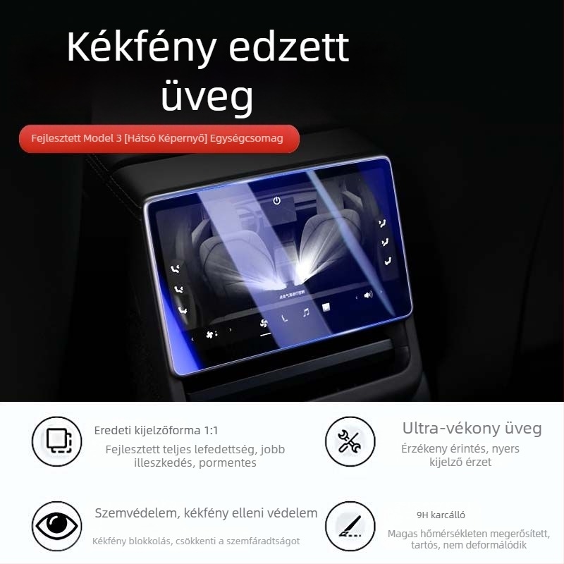 Tesla Model 3/Y központi kijelző védő – edzett üvegből készült kijelzővédő a navigációhoz
