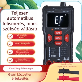 Kézben tartható univerzális, nagy pontosságú intelligens gombos digitális multiméter automatikus digitális kijelzővel és égés elleni védelemmel