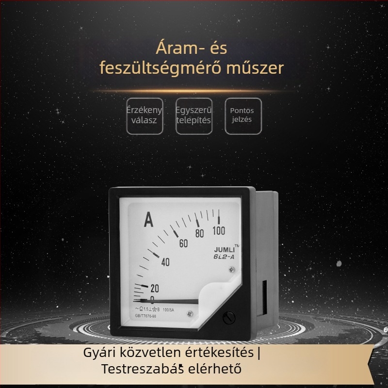 Analóg váltóáramú ampermérő és mutatós voltmérő, modell 6L2-A, mérési tartományok: 600/5, 400/5, 1000/5, 250/5