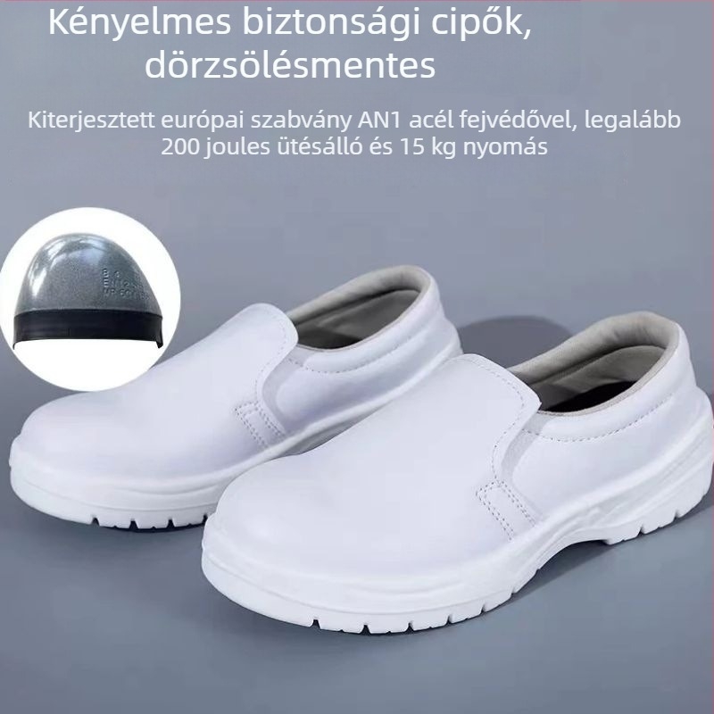 Biztonsági cipő acélorrú, ütés- és átszúrásálló, antiszatikus, olajálló, mikroszálas bőr