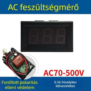 AC feszültségmérő 220V, kétvezetékes, digitális kijelző, 380V digitális típus