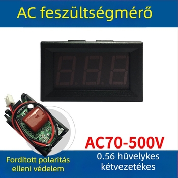 AC feszültségmérő 220V, kétvezetékes, digitális kijelző, 380V digitális típus