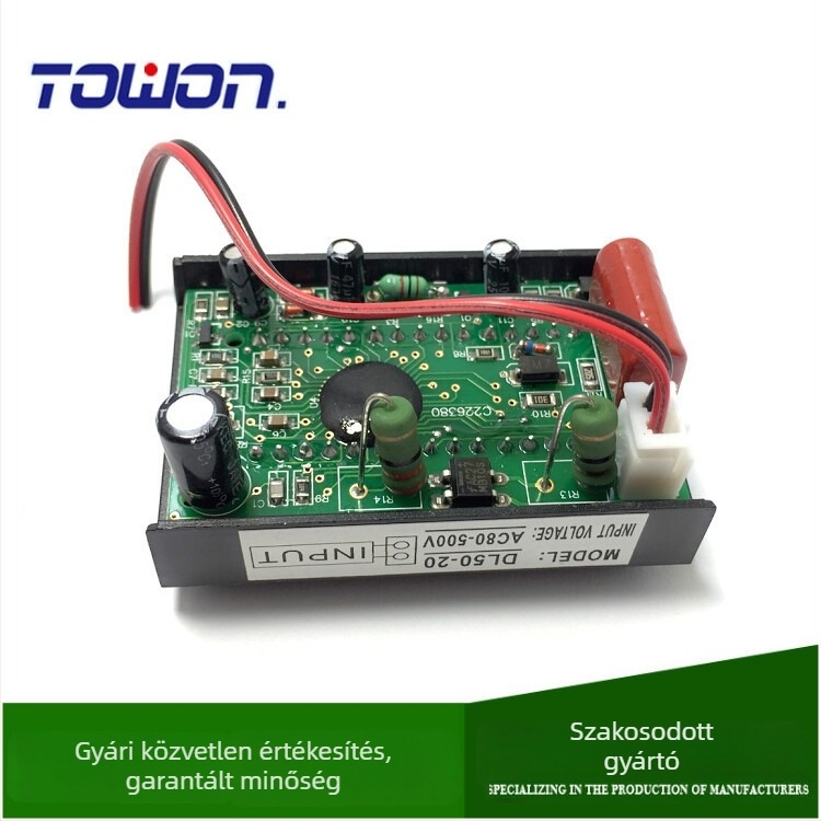 DL50-20 digitális feszültségmérő műszer, AC80-500V tartomány, 1% pontosság, környezeti hőmérséklet -10–60°C