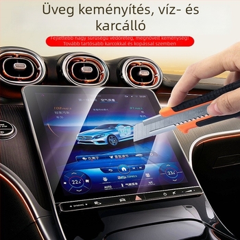 Qiu yi ming edzett üveg navigációs kijelző védő, egybeöntéses kialakítás, ujjlenyomat-mentes, univerzális kompatibilitás