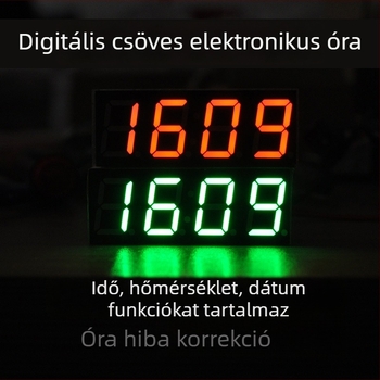 DIY kreatív óra modul mikrokontrollerrel, digitális kijelzővel, hőmérséklet, dátum és feszültség mérésével