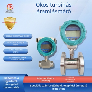 Turbinás áramlásmérő folyadékok számára – Ruitest Instruments, 0-2000 m³/h, digitális kijelző
