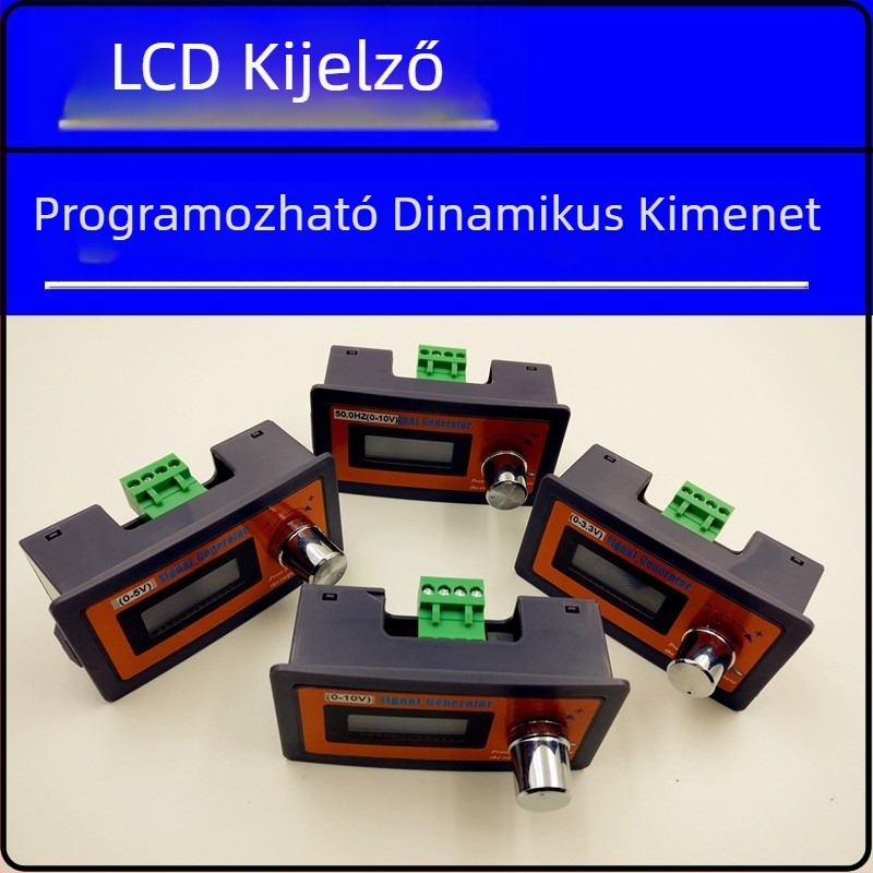 Jelgenerátor állítható feszültségforrással: 0–3,3 V, 5 V, 10 V, PLC, változó frekvenciájú servomotor, DCS szelep