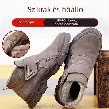 Önvédő munkacipő acél orral – ütés- és átszúródás elleni védelem (velúr bőr; középmagas felsőrész; acél orr)