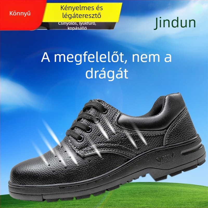 Munkavédelmi munkacipő - ütésálló, áthatolásálló, acélos orr, alacsony felső, mikro-szálas bőr + háló (magas hőállóság)